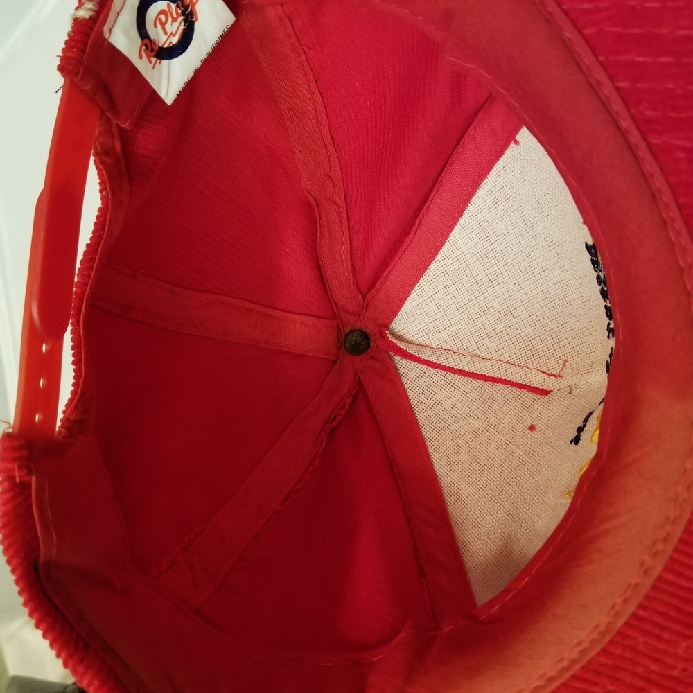Vintage Desert Storm VICTORY WElcome HOME TROOPS Corduroy SnapBack Strap Red Hat - Picture 13 of 14